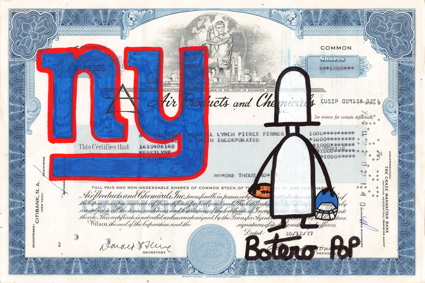 New York Giants by Botero Pop - Signature Fine Art